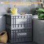44L Storage Bins with Lids, Wheels and Totes Drak Grey