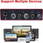 USB Audio Interface with Mic Preamplifier USB Audio Mixer Recorder with 48V Phantom Power