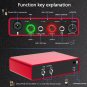 USB Audio Interface with Mic Preamplifier USB Audio Mixer Recorder with 48V Phantom Power