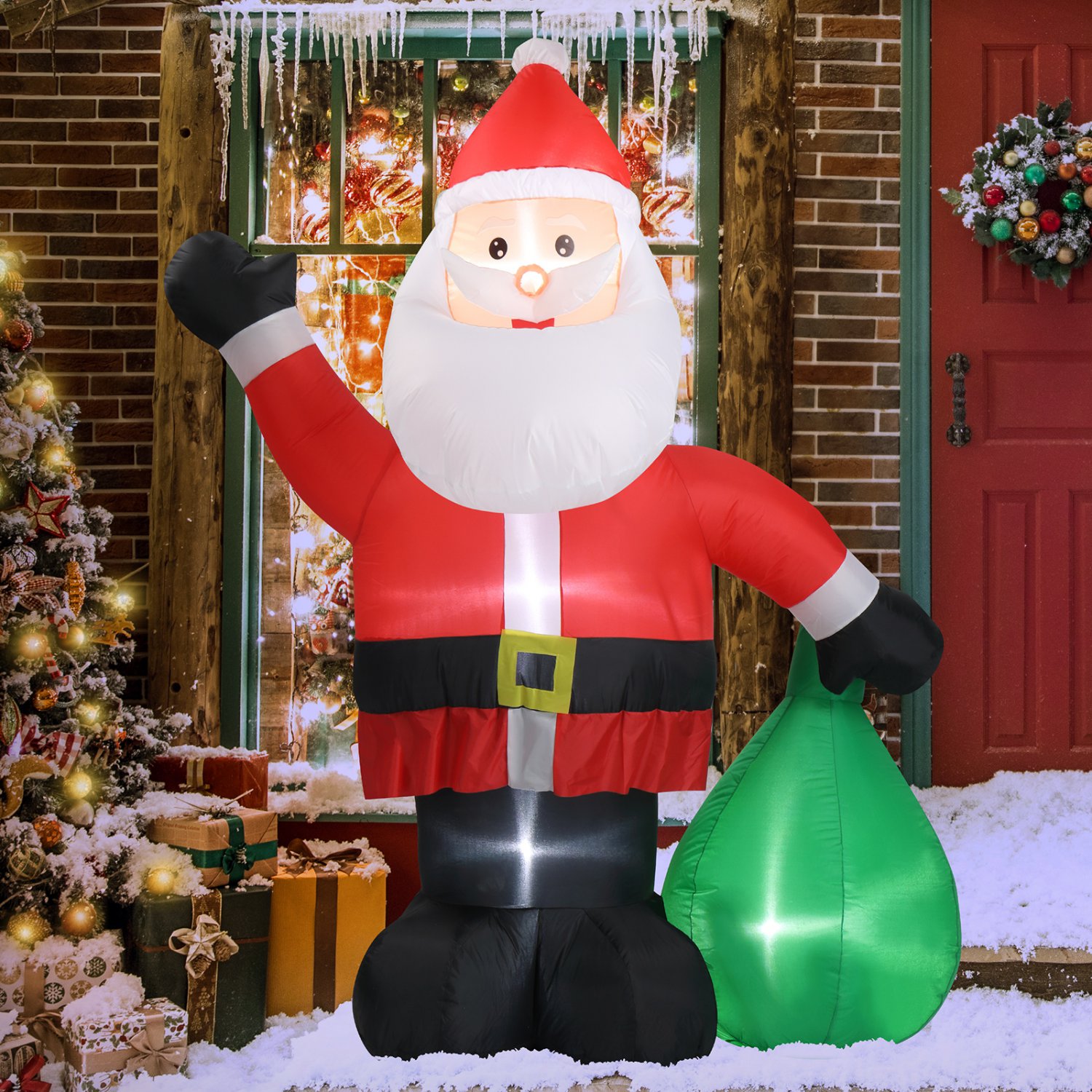 6 FT Christmas Inflatable Santa Claus with Bag