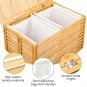 Foldable Bamboo Laundry Hamper with 2-Section Removable Liner Bag
