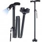 Folding Walking Stick Adjustable Free Standing Canes with LED Light