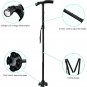 Folding Walking Stick Adjustable Free Standing Canes with LED Light