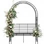 7FT Garden Arch Arbor with Seating