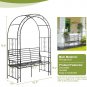 7FT Garden Arch Arbor with Seating