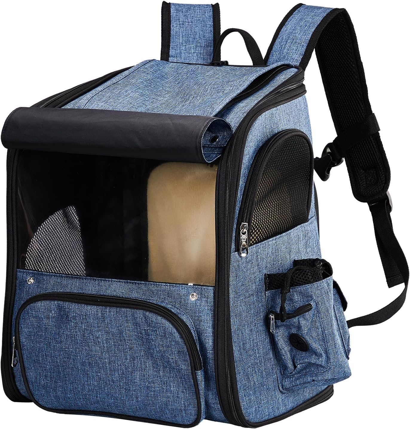 Expandable Pet Carrier Backpack for Small Dogs Medium Cats Fit Up to 18 Lbs
