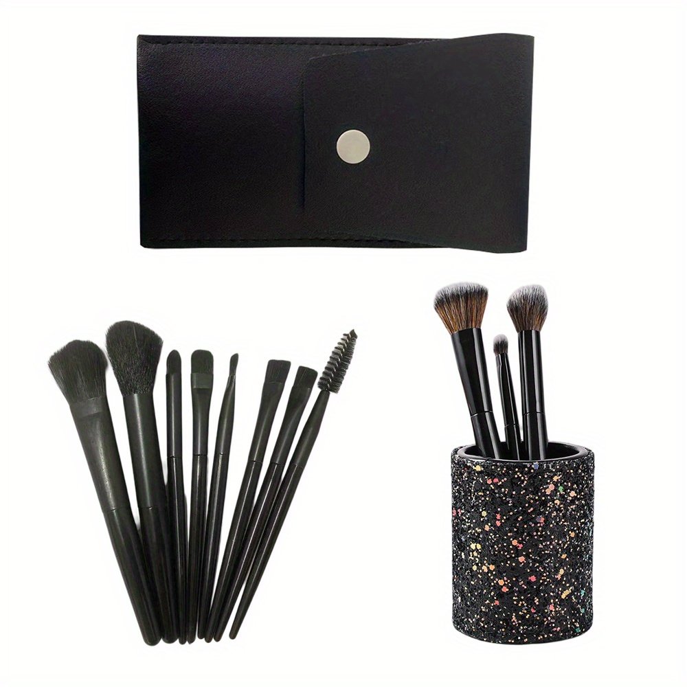 Multi Piece Makeup Brush Set with Storage Bag