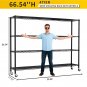 4-Tier Heavy Duty Wire Shelf Rack with Wheels 59"W x 18" D x 67" H