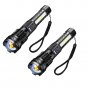 2-Pack A76 Rechargeable USB Rechargeable LED Flashlights