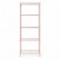 5-Tier Iron Shelving Unit 29"W x 13.5"D x 59"H Pink