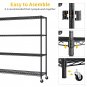 4-Tier Heavy Duty Wire Shelf Rack with Wheels 63"W x 24" D x 65" H