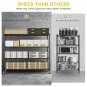 4-Tier Heavy Duty Wire Shelf Rack with Wheels 63"W x 24" D x 65" H