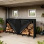 8FT Heavy Duty Firewood Storage Rack with Weatherproof Cover