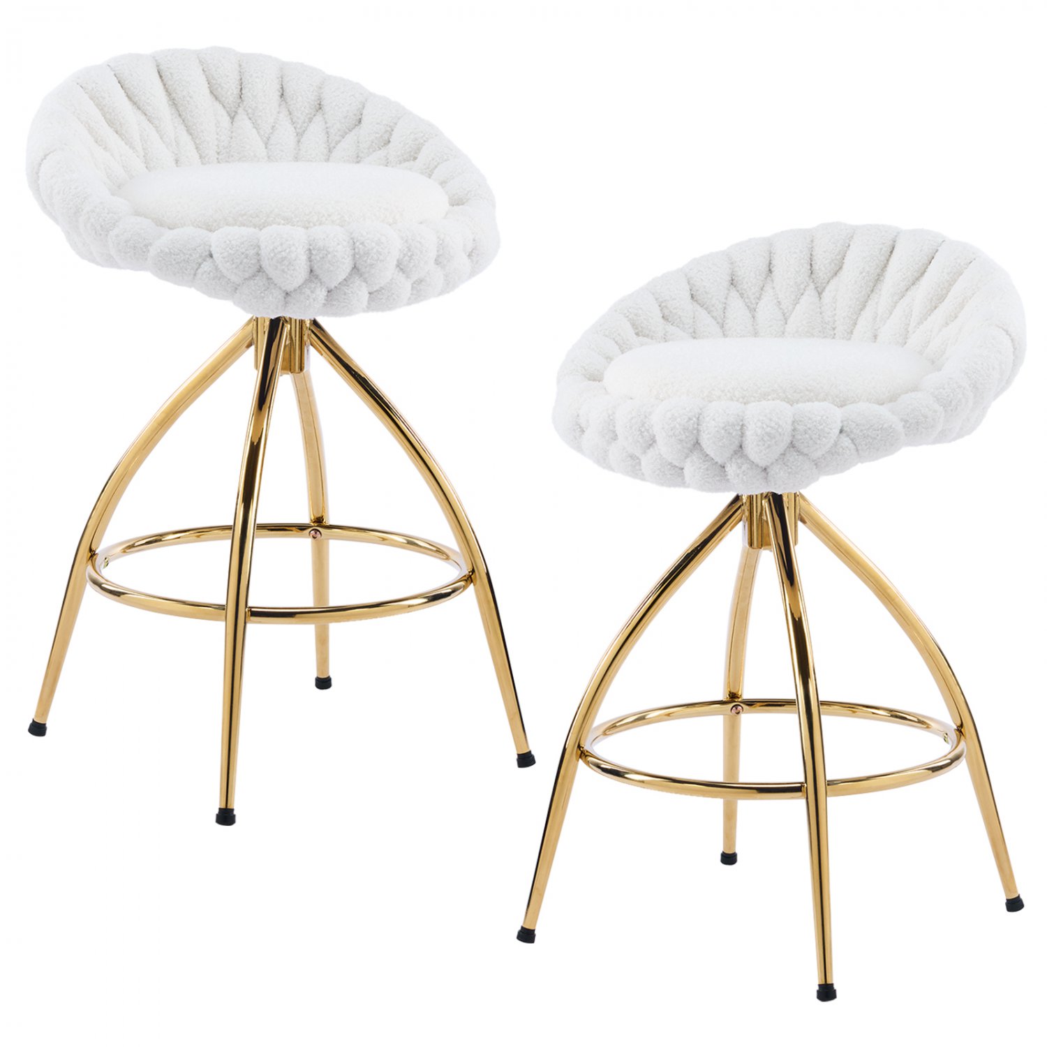 2-Pack Counter Height Swivel Bar Stools