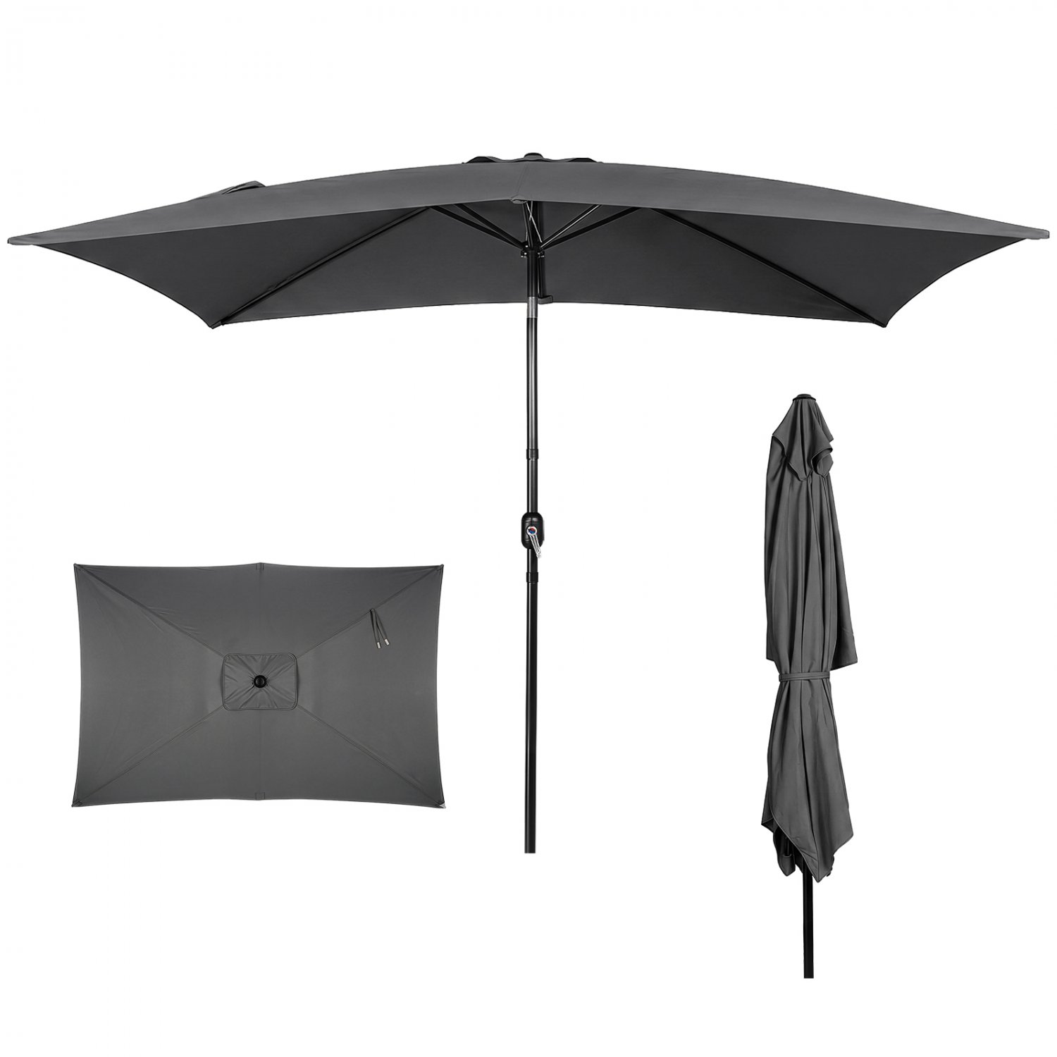 6.5FT x 10FT Rectangle Table Umbrellas with Heavy Duty Ribs