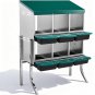 6 Compartments Metal Nesting Boxes for Chickens with Metal Legs