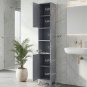 Fluted Bathroom Storage Cabinet Narrow
