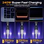 2-Pack PD 240W 360 & 180 Degree USB C Adapter with LED Digital Display