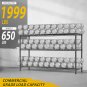 3-Tier Heavy Duty Wire Shelf Rack with Wheels 46" W x 18" D x 41" H