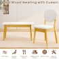 Solid Wood Dining Table with 2 Padded Chairs & Bench