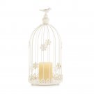 Iron Birdcage Candle Holder - Ivory