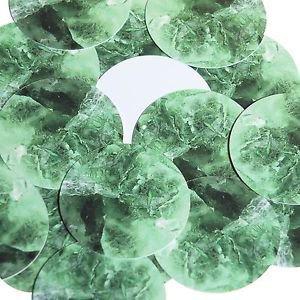 Round Sequin 1.5" Fluorite Green Gem Facetted Sparkle Opaque