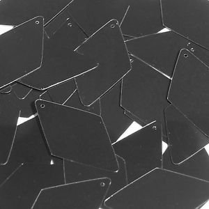 Long Diamond Sequin 1.75" Black Shiny Metallic