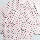 Rectangle Sequin 1.5" Red Polka Dot on White Opaque