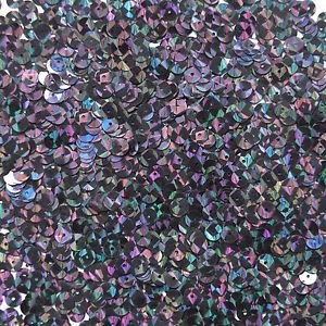 6mm Sequins Black Galactic Night Hologram Glitter Sparkle Metallic. Made in USA