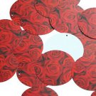 Round Sequin 1.5" Red Roses Bouquet Floral Flower Opaque