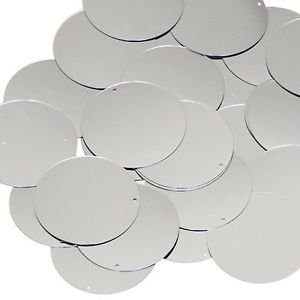 Silver Metallic Sequin Round 40mm Couture Paillettes
