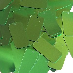 Rectangle Sequin 1.5" Kelly Green Metallic