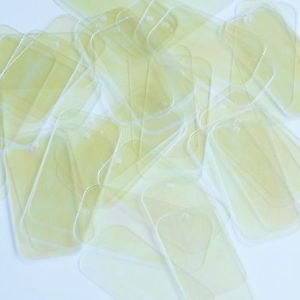 Rectangle Sequin 1.5" Yellow Crystal Luminescent
