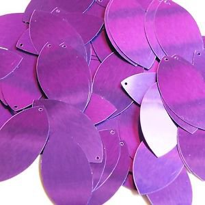 Navette Leaf Sequin 1.5" Light Purple Metallic