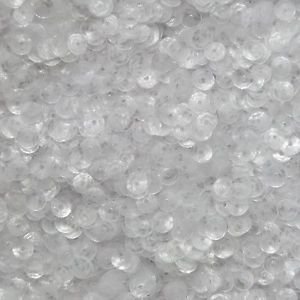 6mm Cup Sequins Crystal White Raw Silk Illusion. Made in USA