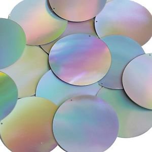 Silver Lazersheen Metallic Sequin Round 50mm Couture Paillettes