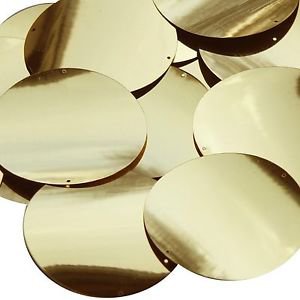 Gold Metallic 2 hole Sequin Round 60mm Couture Paillettes