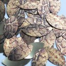 Navette Leaf Sequin 1.5" Gold Brown Snakeskin Reptile Pattern Metallic