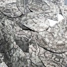 Teardrop Sequin 1.5" Gray Black Snakeskin Reptile Pattern Metallic