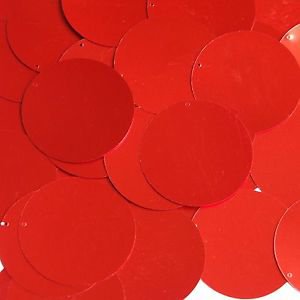 Red Shiny Sequins Round 1.5" Large Couture Paillettes