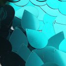 Teal Turquoise Shiny Metallic Sequins Teardrop 1.5" Large Couture Paillettes