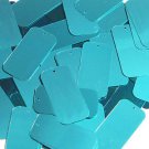 Teal Blue Green Metallic Sequins Rectangle 1.5 inch Couture Paillettes