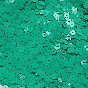 6mm Sequins Green Opaque. Made in USA