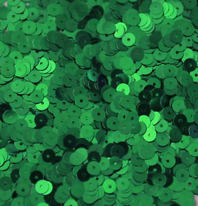 5mm Flat Sequin ~ Green Shiny Metallic ~ Loose Paillette Made in USA