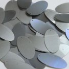 Oval Sequin 1.5" Platinum Translucent Lazersheen