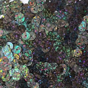 5mm Flat Sequin ~ Black Galactic Night Sky Hologram  Loose Paillette Made in USA