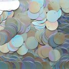 20mm Round Sequin Paillettes ~ Silver Rainbow Iris Iridescent ~ Made in USA