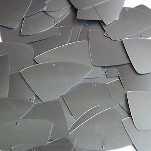 Fishscale Fin Sequin 1.5" Steel Silver Gray Metallic