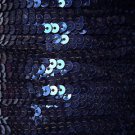 Sequin Stitched Trim 4mm ~ Navy Midnight Blue Shiny Metallic ~ Made in USA