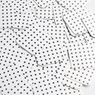 Square Diamond Sequin 1.5" Black Polka Dot on White Opaque